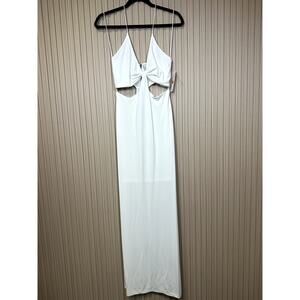 Alice + Olivia Havana Cut-Out Jersey Dress In Off White Size 10